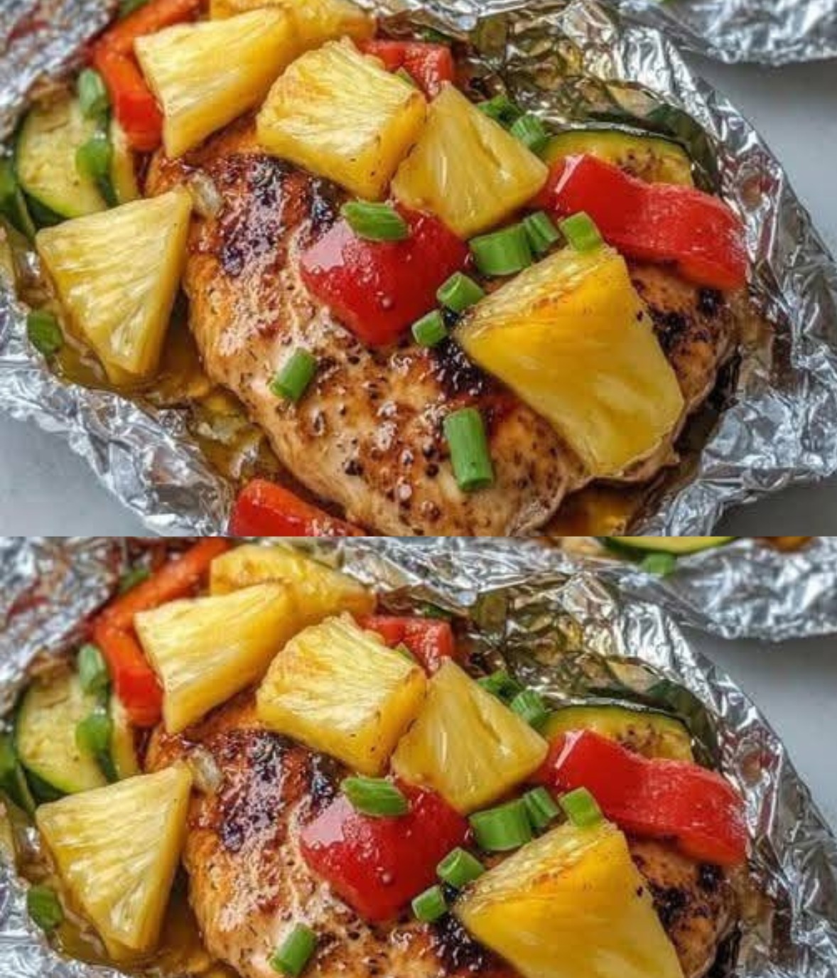 Teriyaki Chicken and Pineapple Foil Packets
