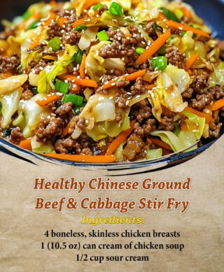 Healthy Chinese Ground Beef & Cabbage Stir Fry