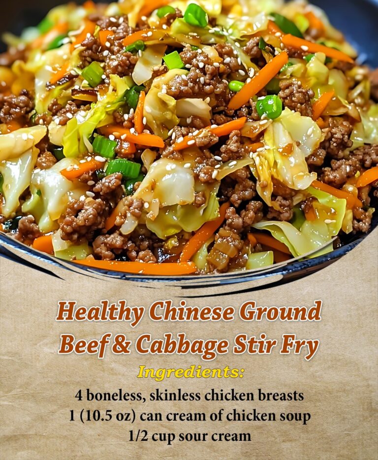 Healthy Chinese Ground Beef & Cabbage Stir Fry