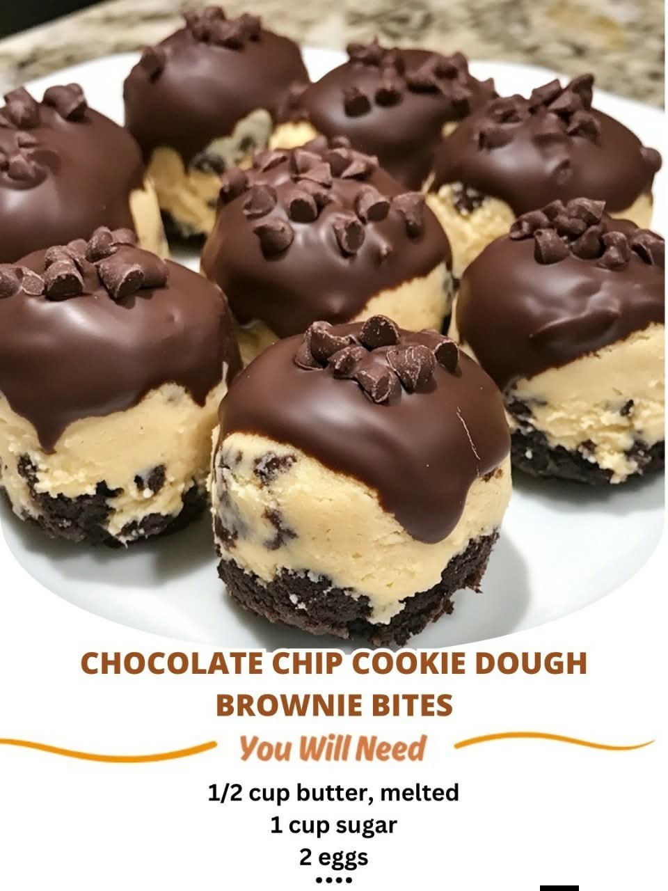 Chocolate Chip Cookie Dough Brownie Bites
