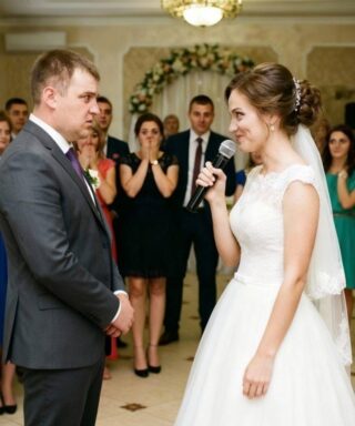 On the wedding day, my future husband, right at the altar, whispered in my ear: “Your family went bankrupt. I don’t need you anymore.”. He expected me to break down, but instead I took the microphone and said what everyone was terrified of 😨😲 That white dress went hard. The corset was pressing so hard that it was difficult to breathe, and the skirt was clinging to the floor. The room smelled of flowers, expensive perfumes and other people’s expectations. Everyone was looking at us – relatives, acquaintances, partners, people who mattered not happiness but status. This marriage was a fruitful one. Everybody knew this. Me too. He married me for my father’s property, his business and shares, he never needed me. He pretended to love me, but he was only interested in my family’s money. The priest began to speak the words he had learned, the guests nodded, smiled, someone was already waving tears. A falsehood hung in the air so thick that it could breathe. And it was at that moment the groom leaned over to me and whispered in his own ear: “Your family went bankrupt. I don’t need you anymore.” He said it calmly. For sure. He waited on me to breakdown. What I’m going to cry. That I will run away, disgraced, under the eyes of all these people. He dragged that moment to the end just to embarrass me and my family in front of everyone. But I didn’t cry. I put my eyes on him. And put a smile on my face. I could see him getting stressed. that was not in his plan. I took a step to the side, took the microphone from the host’s hands and said it out loud for everyone to hear. Everyone was horrified at my words 😱😨The continuation is in the first comment 👇👇