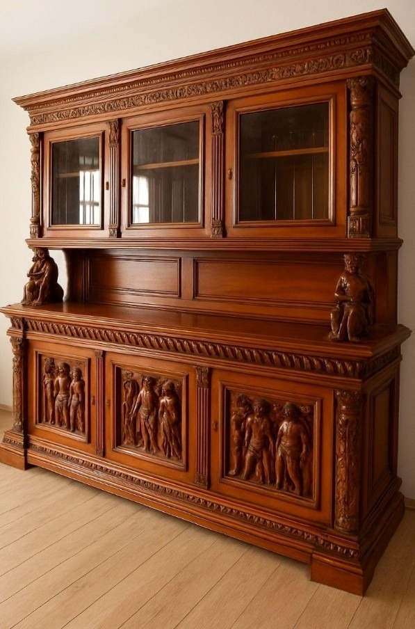 My husband and I got this dresser hutch recently and I want to paint it red. Hubby says no way….