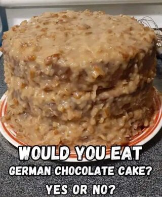Traditional Fully Frosted German Chocolate Cake