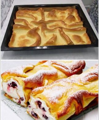 Bûche Moelleuse à la Crème & Cerises