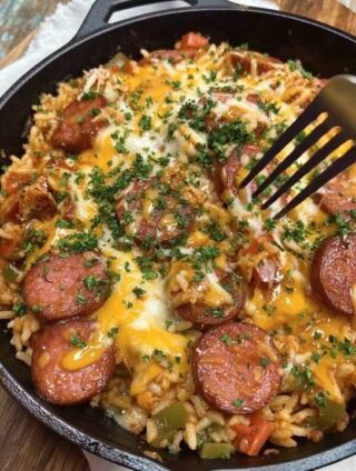 Cheesy Sausage and Rice