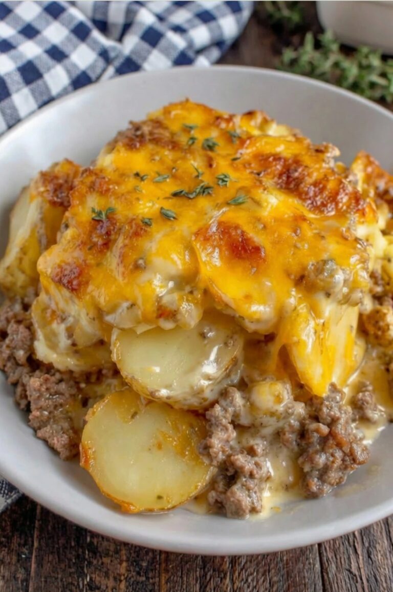 Cheesy Hamburger Potato Casserole — The Ultimate One-Dish Comfort Meal That Feeds a Crowd!