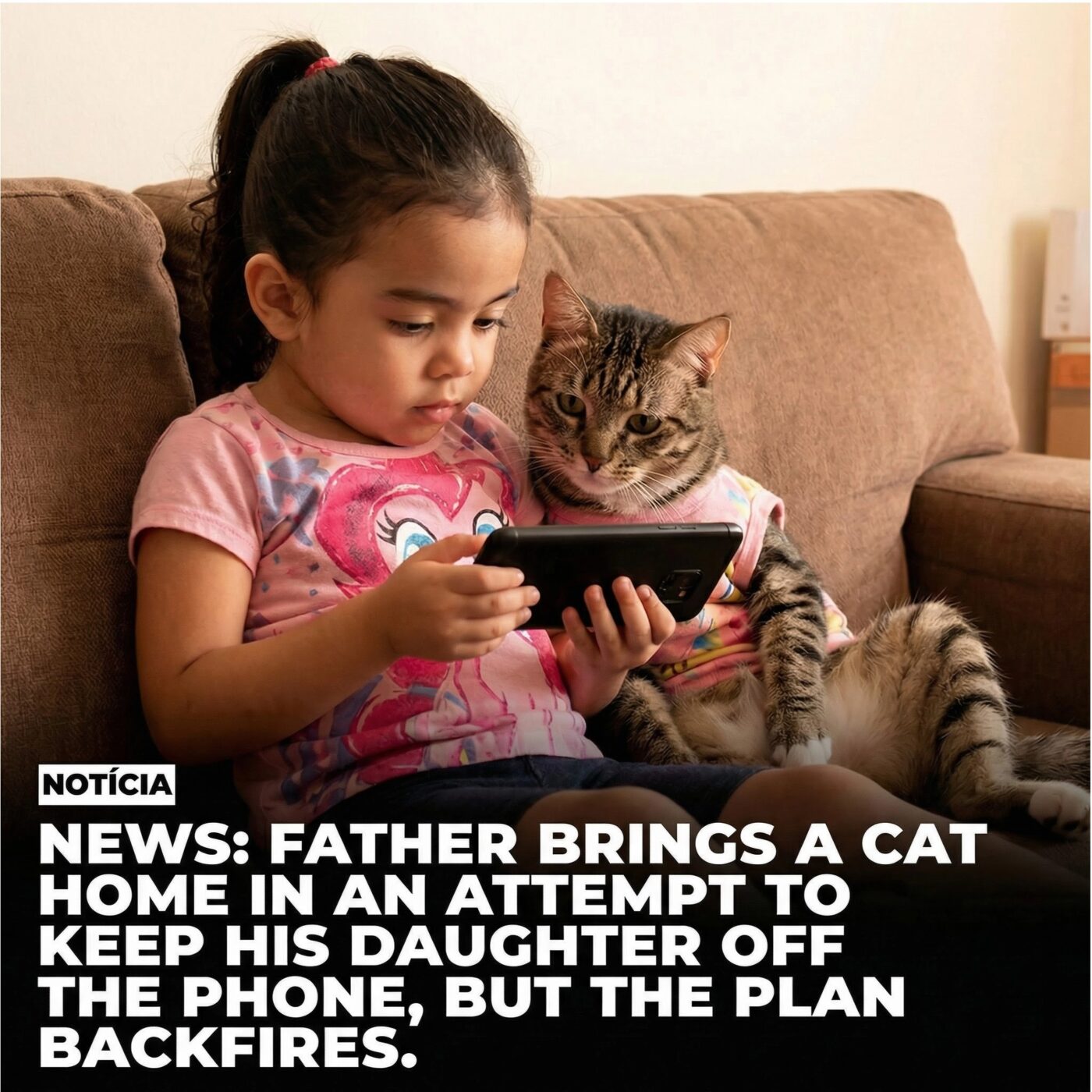 Father Brings a Cat Home to Keep His Daughter Off the Phone—But the Plan Backfires