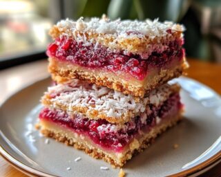 Raspberry Coconut Magic Bars