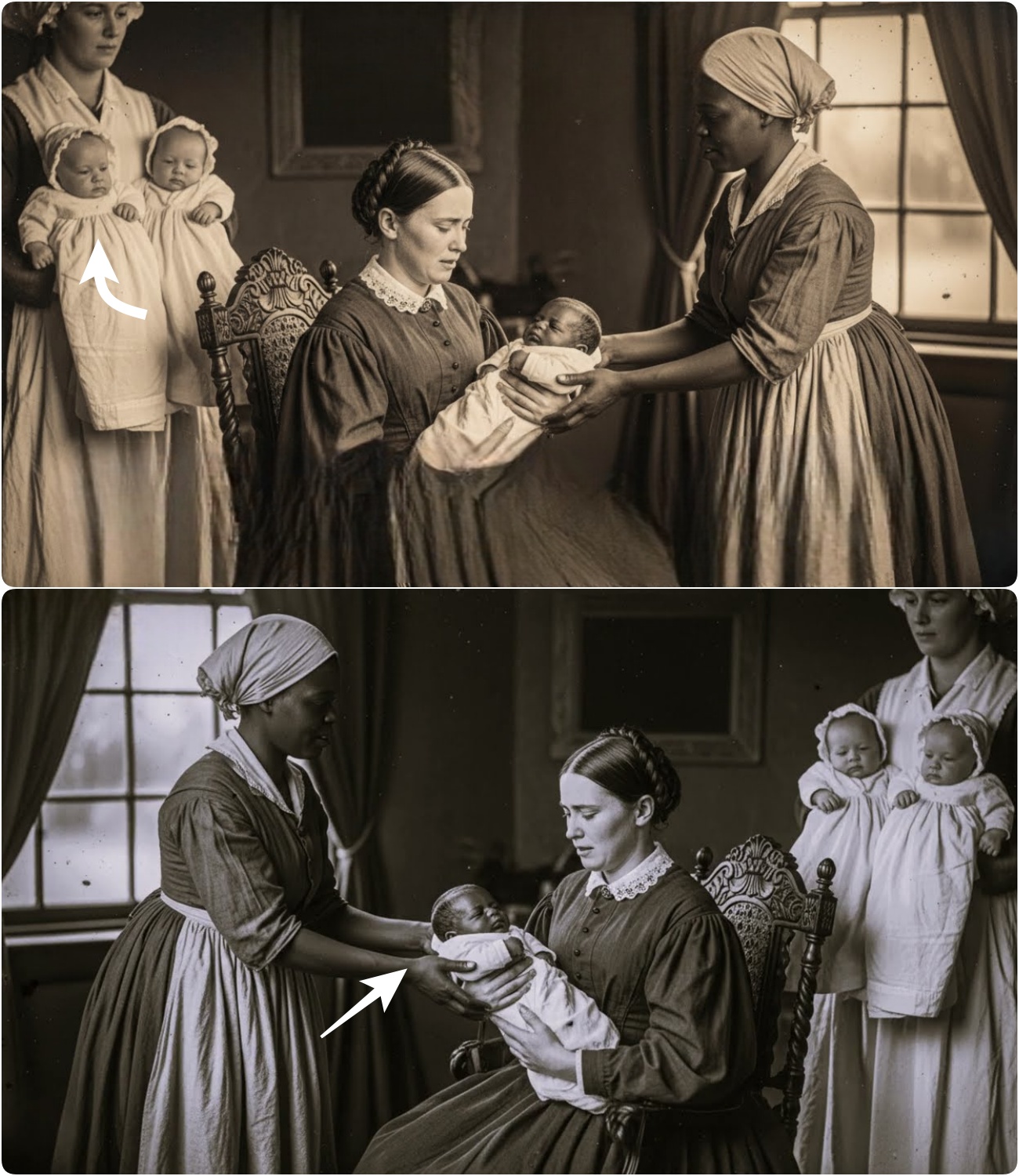 Plantation Wife Had TRIPLETS and Ordered Slave to Hide the DARKEST One. But just one small mistake led to the secret being revealed| 1802, Virginia