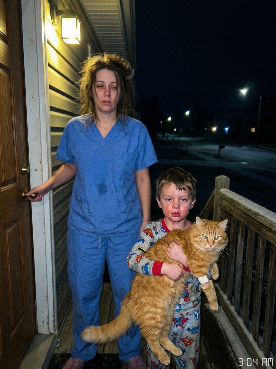 The Boy Who Found the Blue Scrubs and the Cat Who Guarded Home