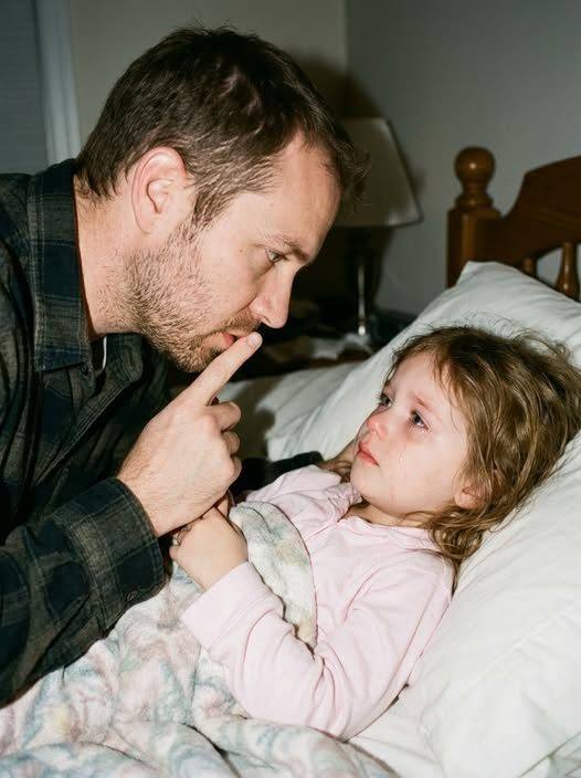 Daddy… my back hurts so much I can’t sleep. Mommy said I’m not allowed to tell you.”