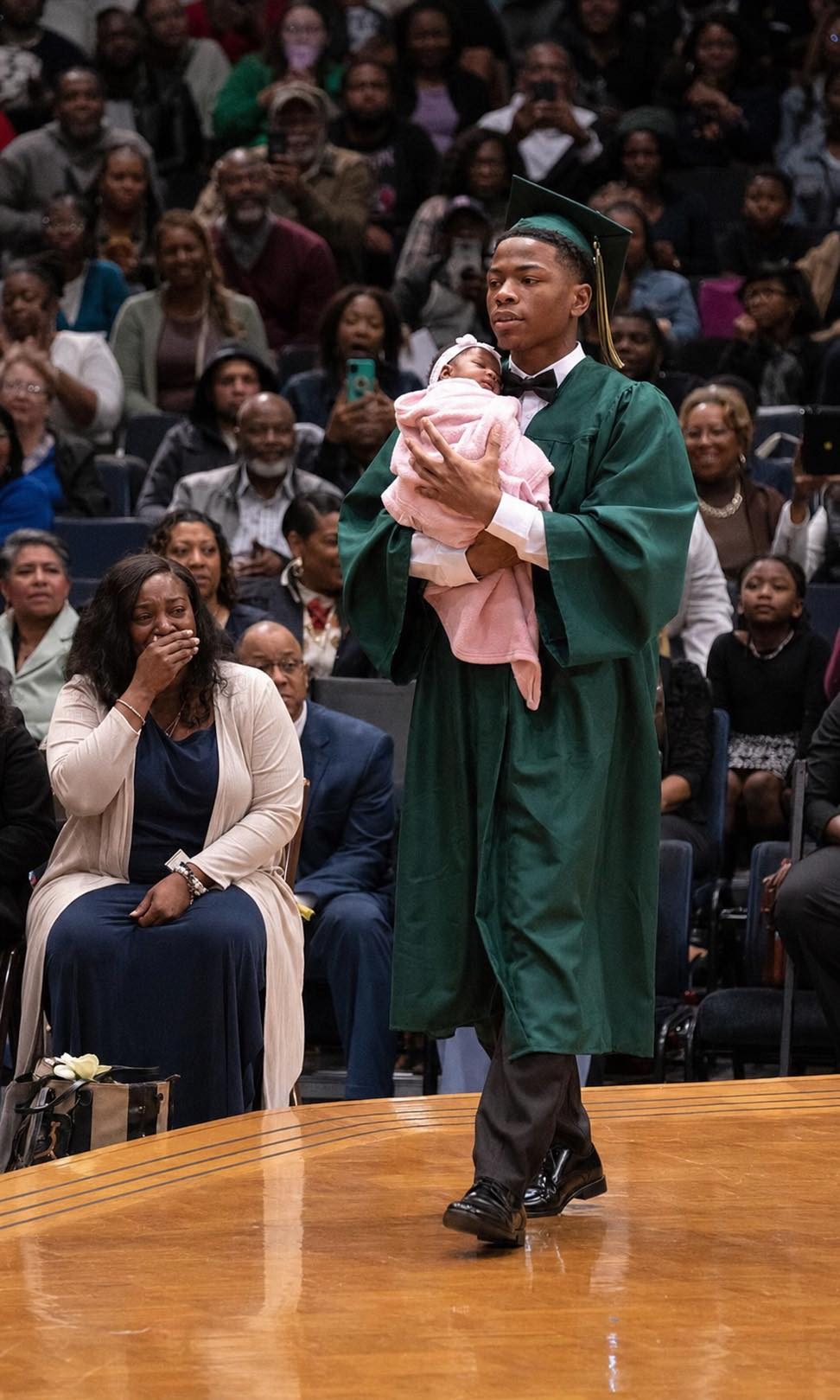 They Laughed When My Son Walked Across His Graduation Stage Holding A Newborn — One Woman Whispered “Just Like His Mother”… But What He Said Next Left The Entire Room Silent
